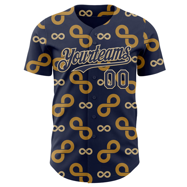 Custom Navy-Vegas Gold Autism Acceptance Gold Infinity Authentic Baseball Jersey