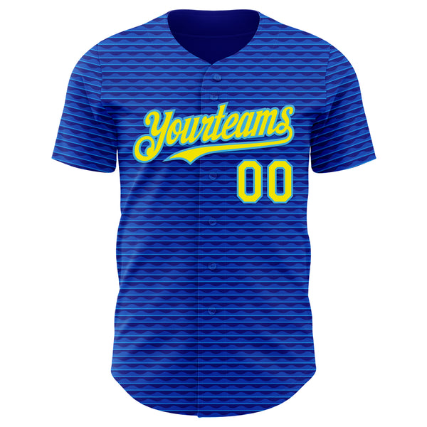 Custom Blue Light Yellow-Sky Blue Brazil Style Authentic Baseball Jersey