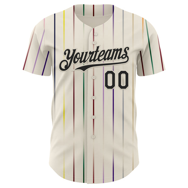 Custom Cream-Black Japan Style Authentic Baseball Jersey