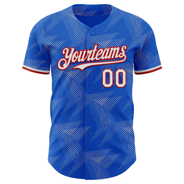 Custom Blue White-Red Japan Style Authentic Baseball Jersey