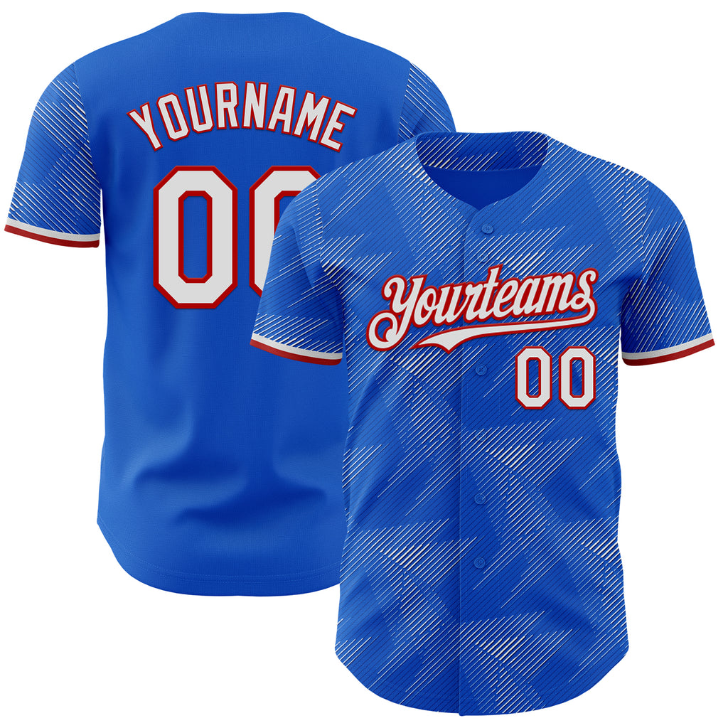 Custom Blue White-Red Japan Style Authentic Baseball Jersey