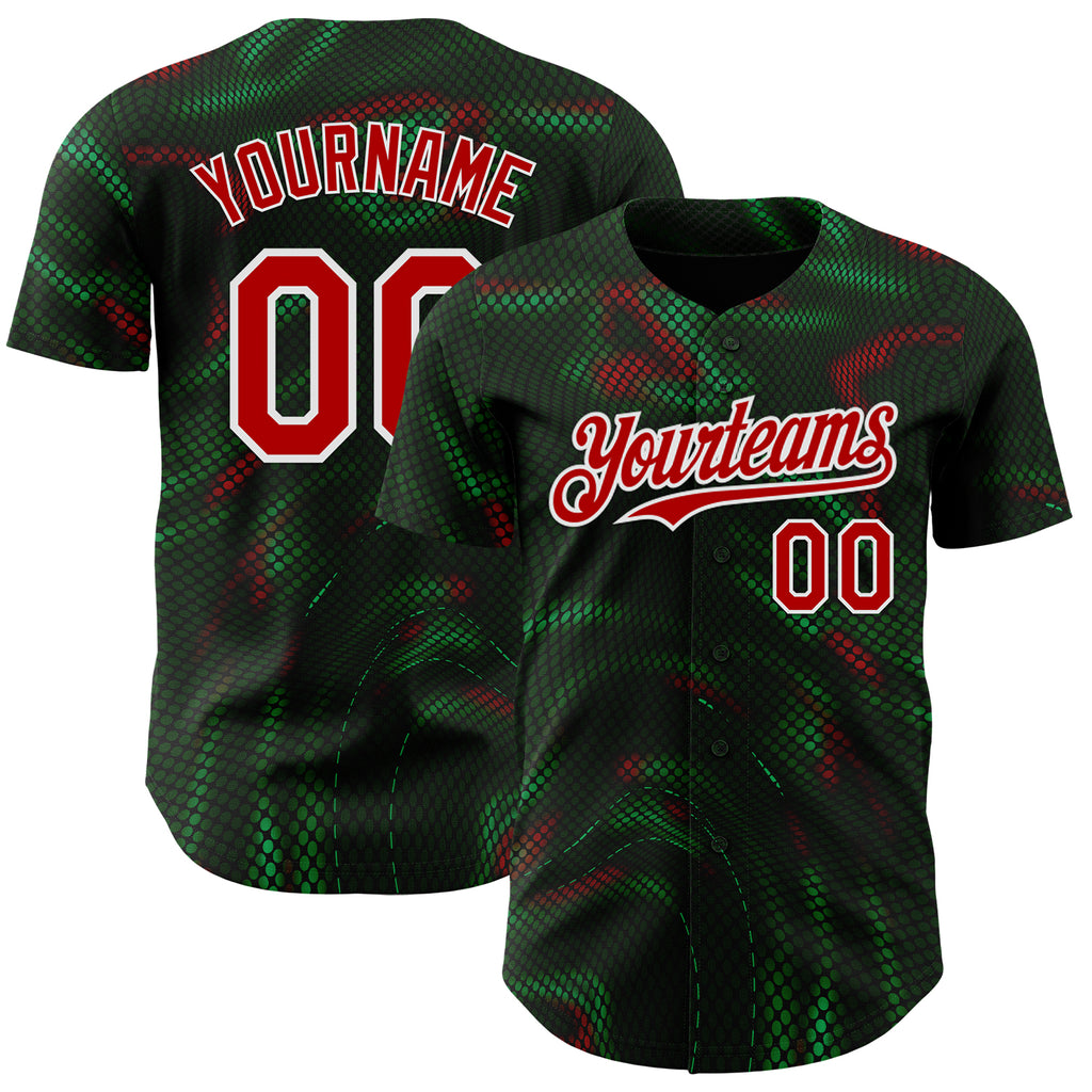 Custom White Red-Green Portugal Style Authentic Baseball Jersey