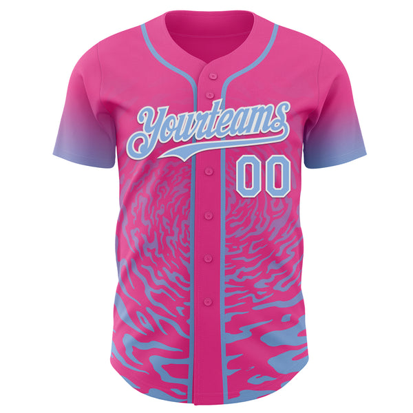 Custom Light Pink Black-White Ice Cream Waffle Foodie Dessert Authentic Baseball Jersey
