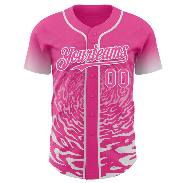 Custom Light Pink Sky Blue-White Ice Cream Waffle Foodie Dessert Authentic Baseball Jersey
