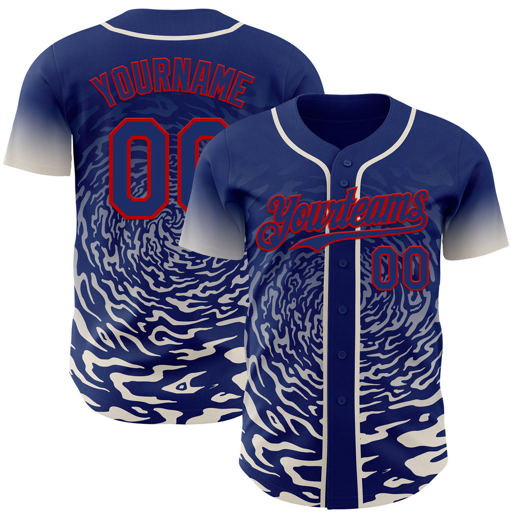 Custom Pink Sky Blue-White Ice Cream Waffle Foodie Dessert Authentic Baseball Jersey