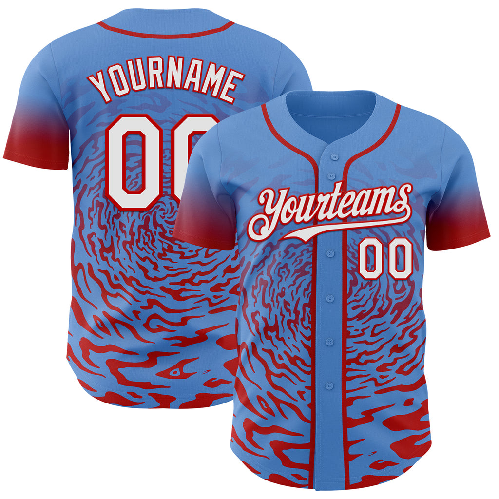 Custom Ice Blue Orange-White Ice Cream Waffle Foodie Dessert Authentic Baseball Jersey