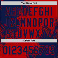 Custom Red-Navy Abstract Brush Stroke Authentic Baseball Jersey