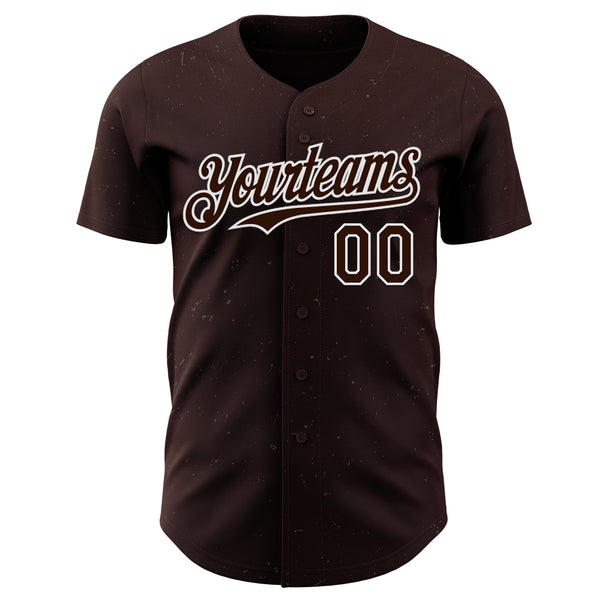 Custom Brown-White West Coast Americana Road Trip Authentic Baseball Jersey