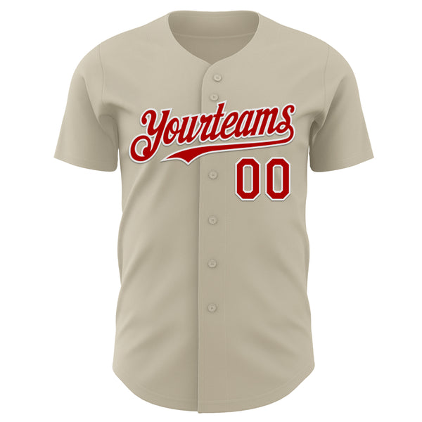 Custom Gray Red-White Route 66 Americana Road Trip Authentic Baseball Jersey