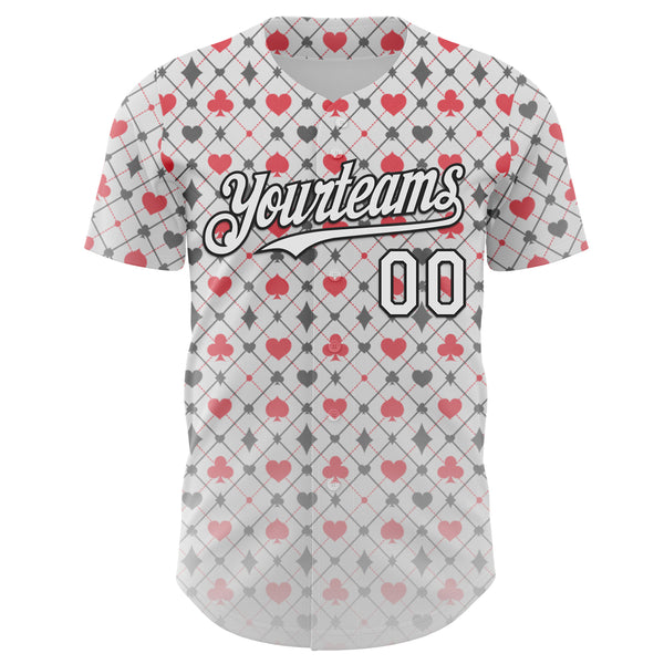 Custom White-Black Las Vegas Poker Club Authentic Baseball Jersey