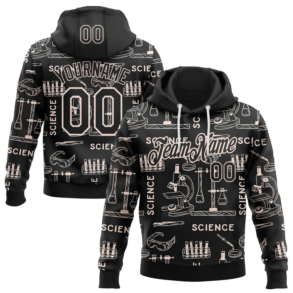Custom Black-White Science Geek Pullover Sweatshirt Hoodie