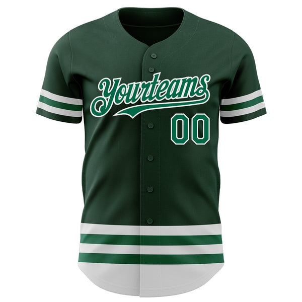 Custom Green Kelly Green-White Line Authentic Baseball Jersey