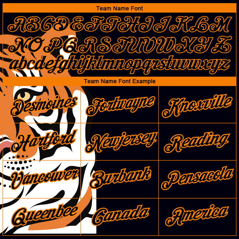 Custom Black Bay Orange 3D Pattern Design Tiger Performance T-Shirt ...