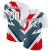 Custom White Fire Red Shadow Blue-Black 3D Esports Performance T-Shirt