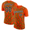 Custom Orange Black-Gold 3D Esports Performance T-Shirt