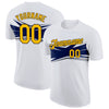 Custom White Gold Navy Gray-Black 3D Esports Performance T-Shirt
