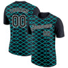 Custom Black Aqua-White 3D Esports Performance T-Shirt