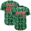 Custom Kelly Green Red-White 3D Mexican Cactus Authentic Baseball Jersey