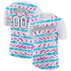 Custom White Lakes Blue Deep Pink-Black 3D Esports Performance T-Shirt