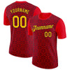 Custom Fire Red Gold Black-Navy 3D Esports Performance T-Shirt