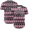 Custom Black Light Pink-White 3D Gothic Skull Authentic Baseball Jersey