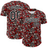 Custom Black White 3D Skeleton And Heart Authentic Baseball Jersey