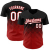 Custom Black White-Red 3D Gradient Square Shape Authentic Baseball Jersey