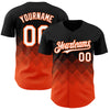 Custom Black White-Orange 3D Gradient Square Shape Authentic Baseball Jersey