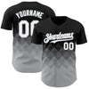 Custom Black White-Gray 3D Gradient Square Shape Authentic Baseball Jersey