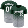 Custom Green White-Gray 3D Gradient Square Shape Authentic Baseball Jersey