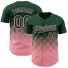 Custom Green Medium Pink 3D Gradient Square Shape Authentic Baseball Jersey