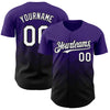 Custom Purple White-Black 3D Gradient Square Shape Authentic Baseball Jersey