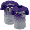 Custom Purple Gray-Black 3D Gradient Square Shape Authentic Baseball Jersey