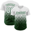 Custom White Green 3D Gradient Square Shape Authentic Baseball Jersey