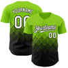 Custom Neon Green White-Black 3D Gradient Square Shape Authentic Baseball Jersey