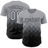 Custom Gray Black 3D Gradient Square Shape Authentic Baseball Jersey