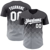 Custom Steel Gray White-Gray 3D Gradient Square Shape Authentic Baseball Jersey