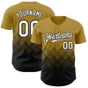 Custom Old Gold White-Black 3D Gradient Square Shape Authentic Baseball Jersey