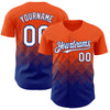 Custom Orange White-Royal 3D Gradient Square Shape Authentic Baseball Jersey