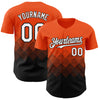 Custom Orange White-Black 3D Gradient Square Shape Authentic Baseball Jersey
