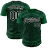 Custom Kelly Green Black-White 3D Mexico Authentic Baseball Jersey