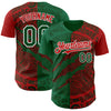 Custom Red Green Kelly Green-White 3D Mexico Scratch Authentic Baseball Jersey