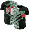 Custom Black Red Green-White 3D Mexico Scratch Authentic Baseball Jersey