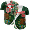 Custom Green Red Kelly Green-White 3D Mexico Authentic Baseball Jersey