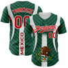 Custom Green Red Kelly Green-White 3D Mexico Authentic Baseball Jersey