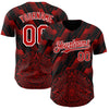 Custom Black Red-White 3D Mexico Authentic Baseball Jersey