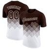 Custom Brown White 3D Pattern Design Gradient Square Shapes Performance T-Shirt