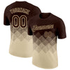 Custom Brown Cream 3D Pattern Design Gradient Square Shapes Performance T-Shirt