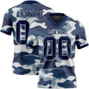 Custom Camo Navy-Gray 3D Pattern Salute To Service Authentic Football Jersey