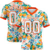Custom White Orange 3D Pattern Fruit Authentic Football Jersey